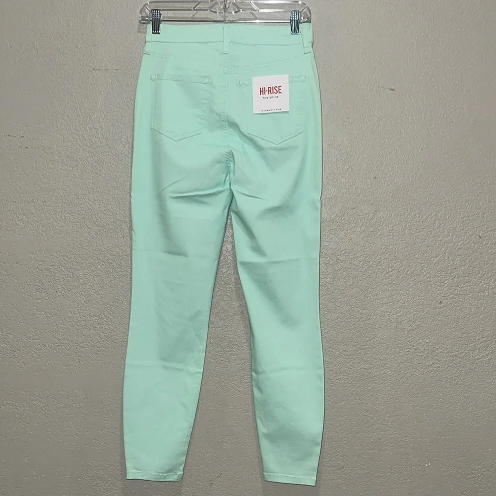 Celebrity pink pastel green jeans